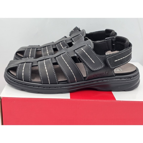 Propet Hunter Men's Leather Adjustable Fishin Fisherman Sandals | Size 8.5 Black - Picture 5 of 13